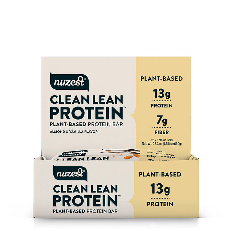 Nuzest Clean Lean Protein Bars, Vanilla & Almond (Box of 12 Bars)